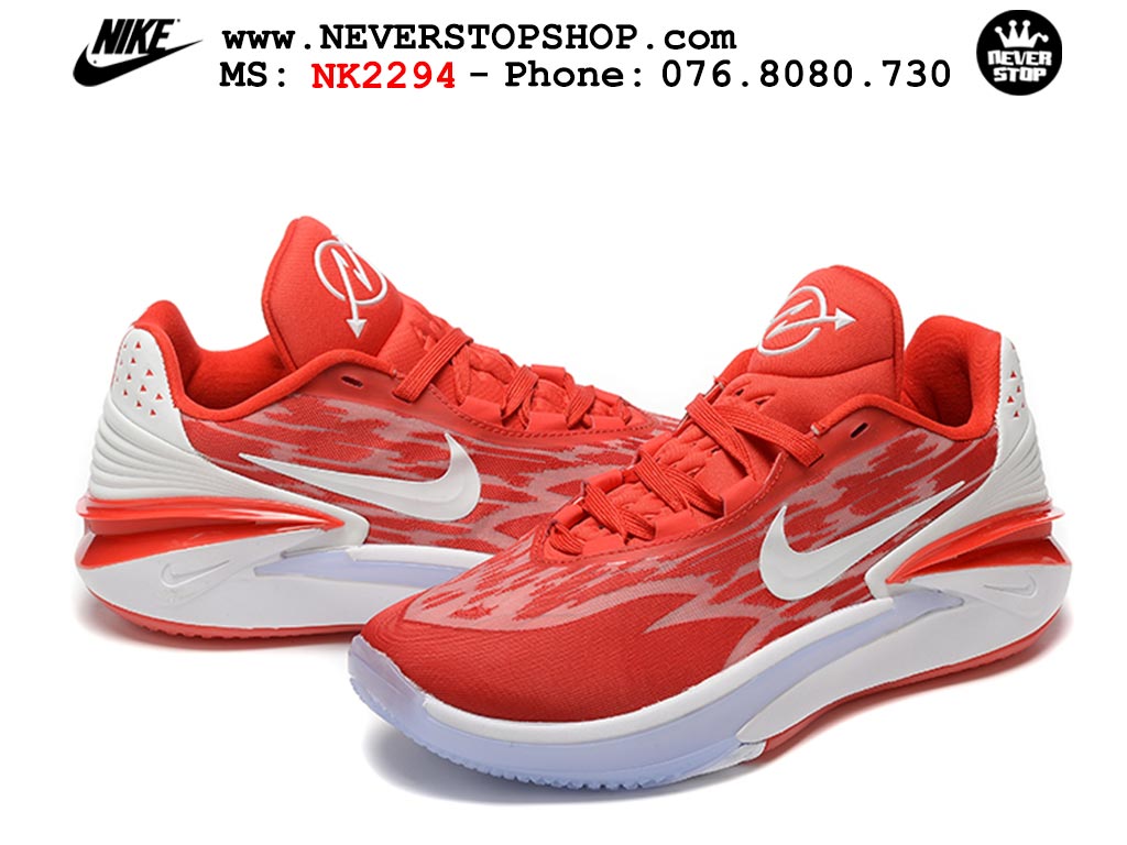 Giày bóng rổ cổ thấp Zoom GT Cut 2 Đỏ Trắng chuyên indoor outdoor replica 1:1 real chính hãng giá rẻ tốt nhất tại NeverStop Sneaker Shop Hồ Chí Minh