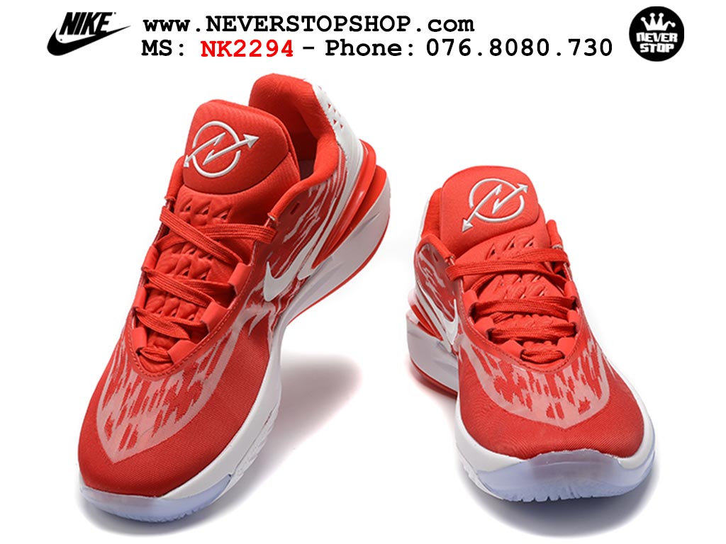 Giày bóng rổ cổ thấp Zoom GT Cut 2 Đỏ Trắng chuyên indoor outdoor replica 1:1 real chính hãng giá rẻ tốt nhất tại NeverStop Sneaker Shop Hồ Chí Minh