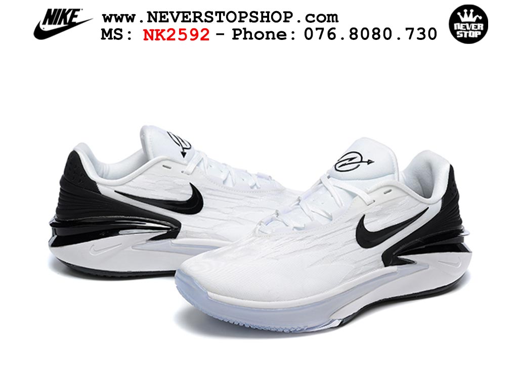 Giày bóng rổ cổ thấp Zoom GT Cut 2 Trắng Đen chuyên indoor outdoor replica 1:1 real chính hãng giá rẻ tốt nhất tại NeverStop Sneaker Shop Hồ Chí Minh