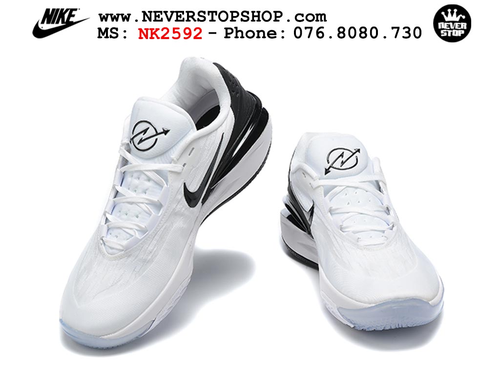 Giày bóng rổ cổ thấp Zoom GT Cut 2 Trắng Đen chuyên indoor outdoor replica 1:1 real chính hãng giá rẻ tốt nhất tại NeverStop Sneaker Shop Hồ Chí Minh