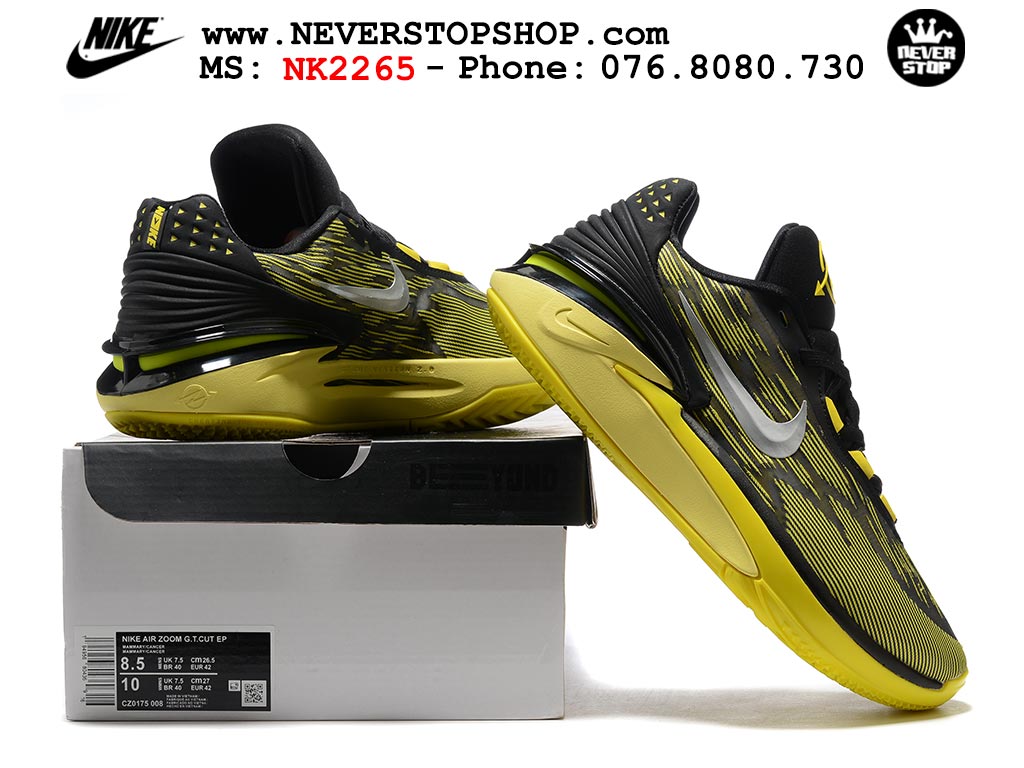 Giày bóng rổ cổ thấp Zoom GT Cut 2 Vàng Đen chuyên indoor outdoor replica 1:1 real chính hãng giá rẻ tốt nhất tại NeverStop Sneaker Shop Hồ Chí Minh