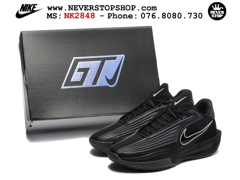 Giày bóng rổ cổ thấp Nike Zoom GT Cut 3 Turbo Đen Trắng chuyên indoor outdoor replica 1:1 real chính hãng giá rẻ tốt nhất tại NeverStop Sneaker Shop Hồ Chí Minh