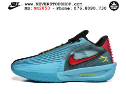 Giày bóng rổ cổ thấp Nike Zoom GT Cut 3 Turbo Xanh Da Trời Đỏ chuyên indoor outdoor replica 1:1 real chính hãng giá rẻ tốt nhất tại NeverStop Sneaker Shop Hồ Chí Minh