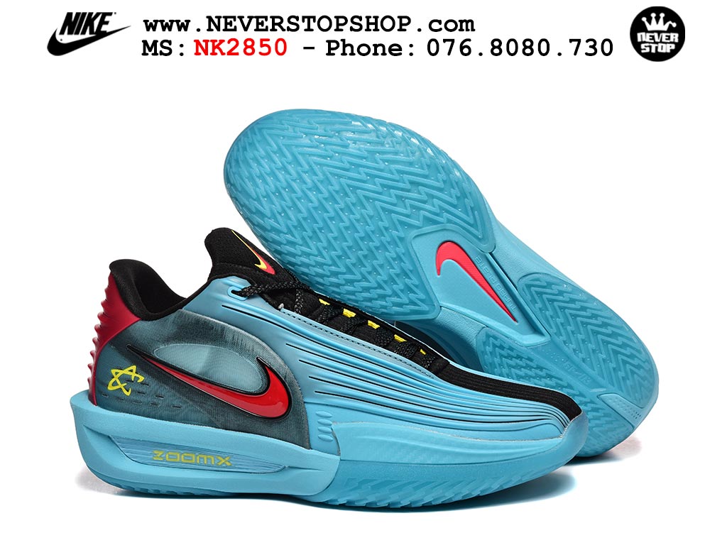 Giày bóng rổ cổ thấp Nike Zoom GT Cut 3 Turbo Xanh Da Trời Đỏ chuyên indoor outdoor replica 1:1 real chính hãng giá rẻ tốt nhất tại NeverStop Sneaker Shop Hồ Chí Minh