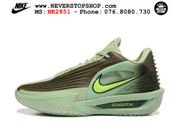Giày bóng rổ cổ thấp Nike Zoom GT Cut 3 Turbo Xanh Lá Nâu chuyên indoor outdoor replica 1:1 real chính hãng giá rẻ tốt nhất tại NeverStop Sneaker Shop Hồ Chí Minh
