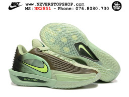 Giày bóng rổ cổ thấp Nike Zoom GT Cut 3 Turbo Xanh Lá Nâu chuyên indoor outdoor replica 1:1 real chính hãng giá rẻ tốt nhất tại NeverStop Sneaker Shop Hồ Chí Minh