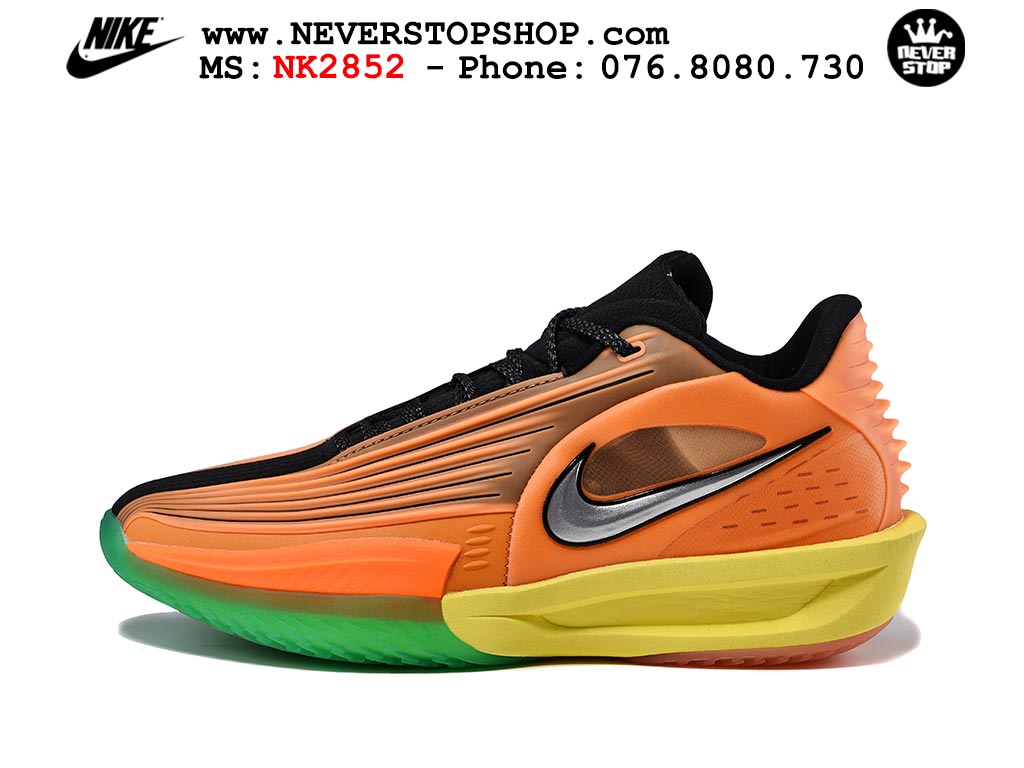 Giày bóng rổ cổ thấp Nike Zoom GT Cut 3 Turbo Cam Xanh Lá Vàng chuyên indoor outdoor replica 1:1 real chính hãng giá rẻ tốt nhất tại NeverStop Sneaker Shop Hồ Chí Minh
