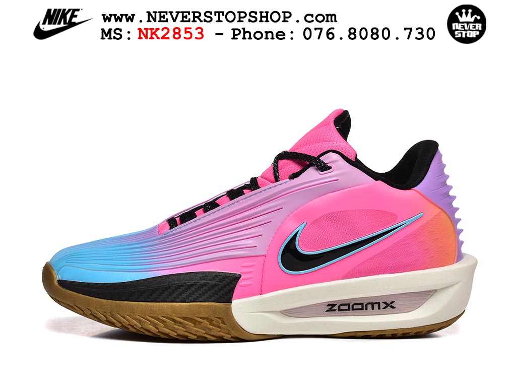 Giày bóng rổ cổ thấp Nike Zoom GT Cut 3 Turbo Hồng Tím chuyên indoor outdoor replica 1:1 real chính hãng giá rẻ tốt nhất tại NeverStop Sneaker Shop Hồ Chí Minh