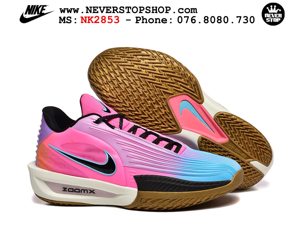 Giày bóng rổ cổ thấp Nike Zoom GT Cut 3 Turbo Hồng Tím chuyên indoor outdoor replica 1:1 real chính hãng giá rẻ tốt nhất tại NeverStop Sneaker Shop Hồ Chí Minh