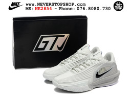 Giày bóng rổ cổ thấp Nike Zoom GT Cut 3 Turbo Trắng Xám chuyên indoor outdoor replica 1:1 real chính hãng giá rẻ tốt nhất tại NeverStop Sneaker Shop Hồ Chí Minh