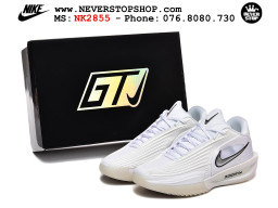 Giày bóng rổ cổ thấp Nike Zoom GT Cut 3 Turbo Trắng Xám chuyên indoor outdoor replica 1:1 real chính hãng giá rẻ tốt nhất tại NeverStop Sneaker Shop Hồ Chí Minh