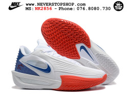 Giày bóng rổ cổ thấp Nike Zoom GT Cut 3 Turbo Trắng Đỏ Xanh Dương chuyên indoor outdoor replica 1:1 real chính hãng giá rẻ tốt nhất tại NeverStop Sneaker Shop Hồ Chí Minh
