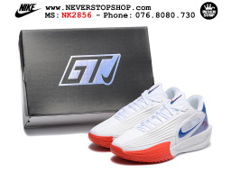 Giày bóng rổ cổ thấp Nike Zoom GT Cut 3 Turbo Trắng Đỏ Xanh Dương chuyên indoor outdoor replica 1:1 real chính hãng giá rẻ tốt nhất tại NeverStop Sneaker Shop Hồ Chí Minh