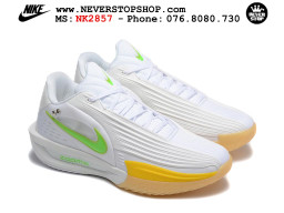 Giày bóng rổ cổ thấp Nike Zoom GT Cut 3 Turbo Trắng Vàng Xanh Lá chuyên indoor outdoor replica 1:1 real chính hãng giá rẻ tốt nhất tại NeverStop Sneaker Shop Hồ Chí Minh
