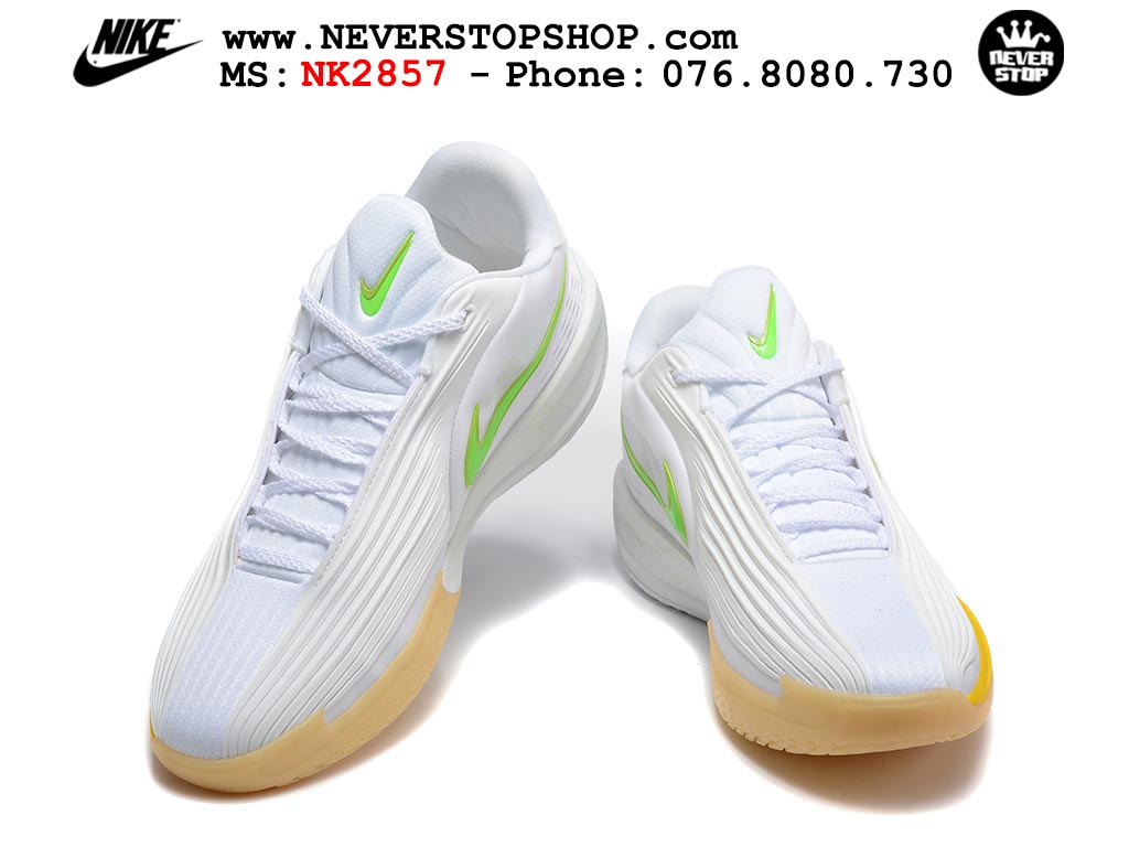 Giày bóng rổ cổ thấp Nike Zoom GT Cut 3 Turbo Trắng Vàng Xanh Lá chuyên indoor outdoor replica 1:1 real chính hãng giá rẻ tốt nhất tại NeverStop Sneaker Shop Hồ Chí Minh