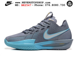 Giày bóng rổ cổ thấp Nike Zoom GT Cut 3 Xám Xanh Dương chuyên indoor outdoor replica 1:1 real chính hãng giá rẻ tốt nhất tại NeverStop Sneaker Shop Hồ Chí Minh