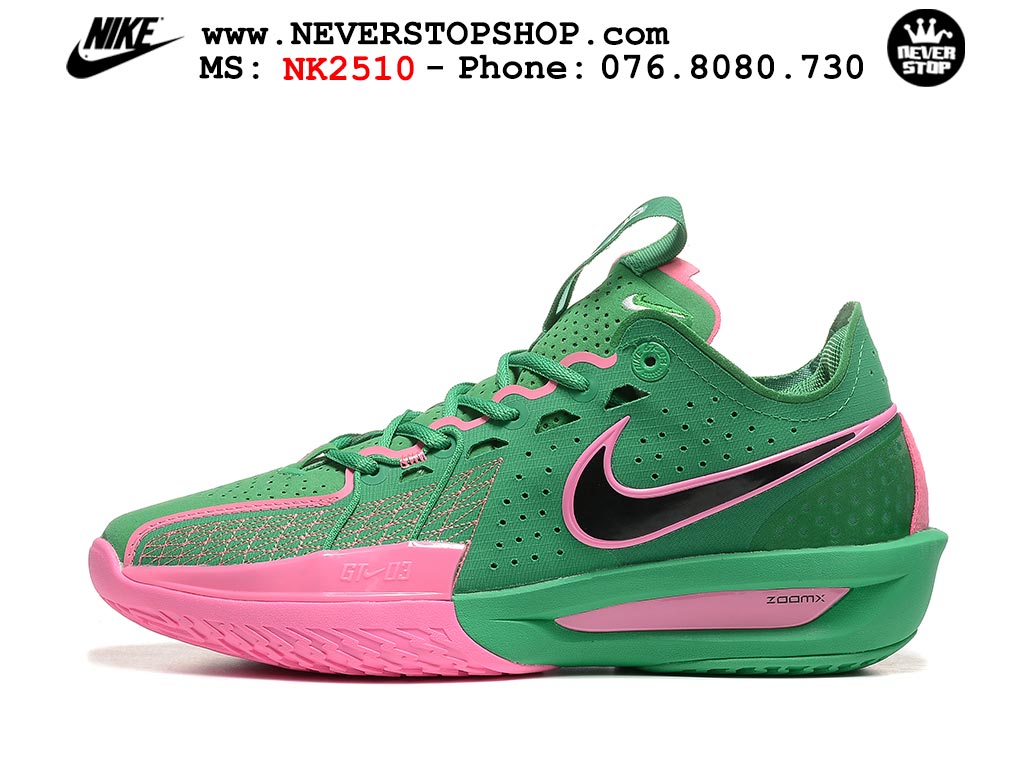 Giày bóng rổ cổ thấp Nike Zoom GT Cut 3 Xanh Dương Xanh Lá chuyên indoor outdoor replica 1:1 real chính hãng giá rẻ tốt nhất tại NeverStop Sneaker Shop Hồ Chí Minh