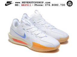 Giày bóng rổ cổ thấp Nike Zoom GT Cut 3 Trắng Cam chuyên indoor outdoor replica 1:1 real chính hãng giá rẻ tốt nhất tại NeverStop Sneaker Shop Hồ Chí Minh