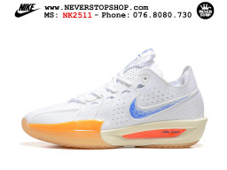 Giày bóng rổ cổ thấp Nike Zoom GT Cut 3 Trắng Cam chuyên indoor outdoor replica 1:1 real chính hãng giá rẻ tốt nhất tại NeverStop Sneaker Shop Hồ Chí Minh