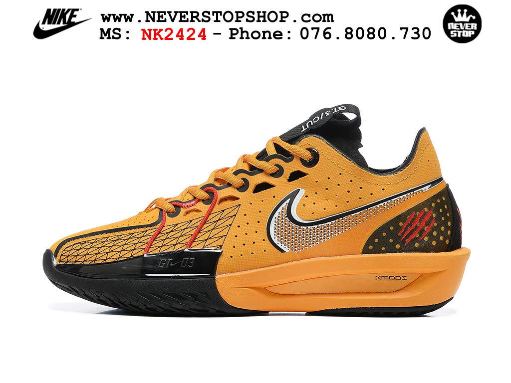 Giày bóng rổ cổ thấp Nike Zoom GT Cut 3 Vàng Đen chuyên indoor outdoor replica 1:1 real chính hãng giá rẻ tốt nhất tại NeverStop Sneaker Shop Hồ Chí Minh