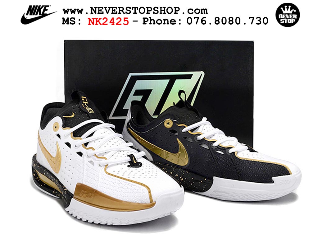 Giày bóng rổ cổ thấp Nike Zoom GT Cut 3 Trắng Vàng chuyên indoor outdoor replica 1:1 real chính hãng giá rẻ tốt nhất tại NeverStop Sneaker Shop Hồ Chí Minh