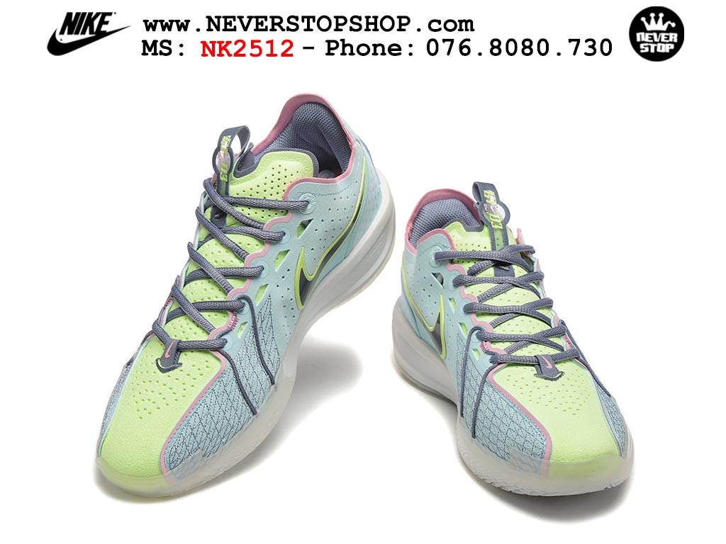 Giày bóng rổ cổ thấp Nike Zoom GT Cut 3 Xanh Xám chuyên indoor outdoor replica 1:1 real chính hãng giá rẻ tốt nhất tại NeverStop Sneaker Shop Hồ Chí Minh