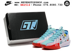 Giày bóng rổ cổ thấp Nike Zoom GT Cut 3 Trắng Xanh chuyên indoor outdoor replica 1:1 real chính hãng giá rẻ tốt nhất tại NeverStop Sneaker Shop Hồ Chí Minh