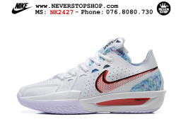 Giày bóng rổ cổ thấp Nike Zoom GT Cut 3 Trắng Đỏ chuyên indoor outdoor replica 1:1 real chính hãng giá rẻ tốt nhất tại NeverStop Sneaker Shop Hồ Chí Minh