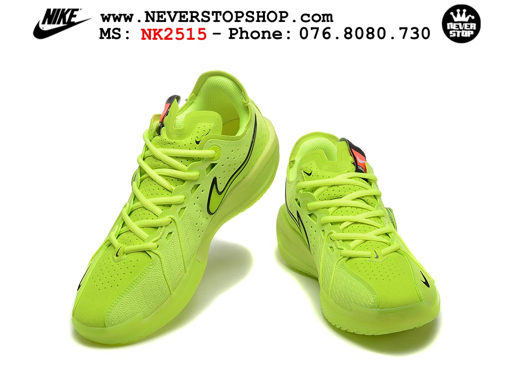 Giày bóng rổ cổ thấp Nike Zoom GT Cut 3 Xanh Lá Đen chuyên indoor outdoor replica 1:1 real chính hãng giá rẻ tốt nhất tại NeverStop Sneaker Shop Hồ Chí Minh