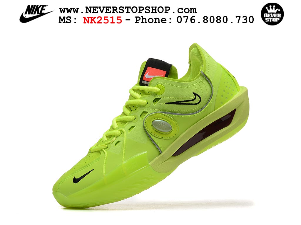 Giày bóng rổ cổ thấp Nike Zoom GT Cut 3 Xanh Lá Đen chuyên indoor outdoor replica 1:1 real chính hãng giá rẻ tốt nhất tại NeverStop Sneaker Shop Hồ Chí Minh