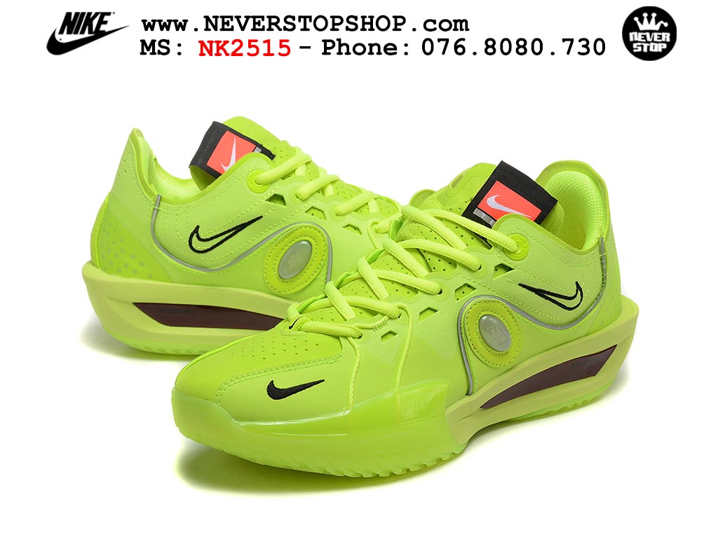 Giày bóng rổ cổ thấp Nike Zoom GT Cut 3 Xanh Lá Đen chuyên indoor outdoor replica 1:1 real chính hãng giá rẻ tốt nhất tại NeverStop Sneaker Shop Hồ Chí Minh