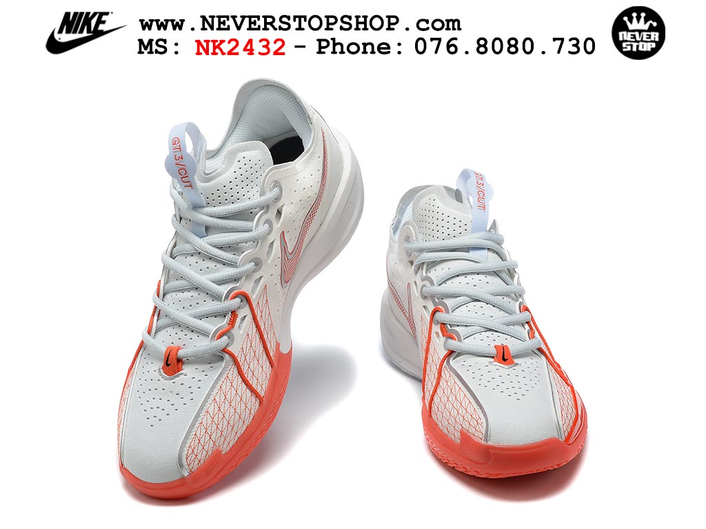 Giày bóng rổ cổ thấp Nike Zoom GT Cut 3 Trắng Đỏ chuyên indoor outdoor replica 1:1 real chính hãng giá rẻ tốt nhất tại NeverStop Sneaker Shop Hồ Chí Minh