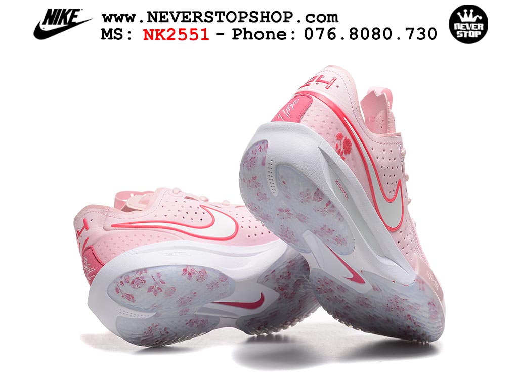 Giày bóng rổ cổ thấp Nike Zoom GT Cut 3 Hồng Trắng chuyên indoor outdoor replica 1:1 real chính hãng giá rẻ tốt nhất tại NeverStop Sneaker Shop Hồ Chí Minh