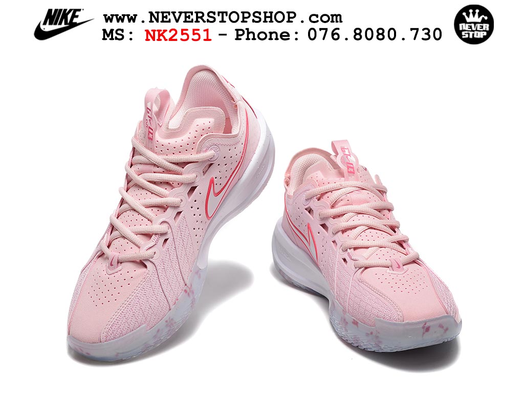 Giày bóng rổ cổ thấp Nike Zoom GT Cut 3 Hồng Trắng chuyên indoor outdoor replica 1:1 real chính hãng giá rẻ tốt nhất tại NeverStop Sneaker Shop Hồ Chí Minh