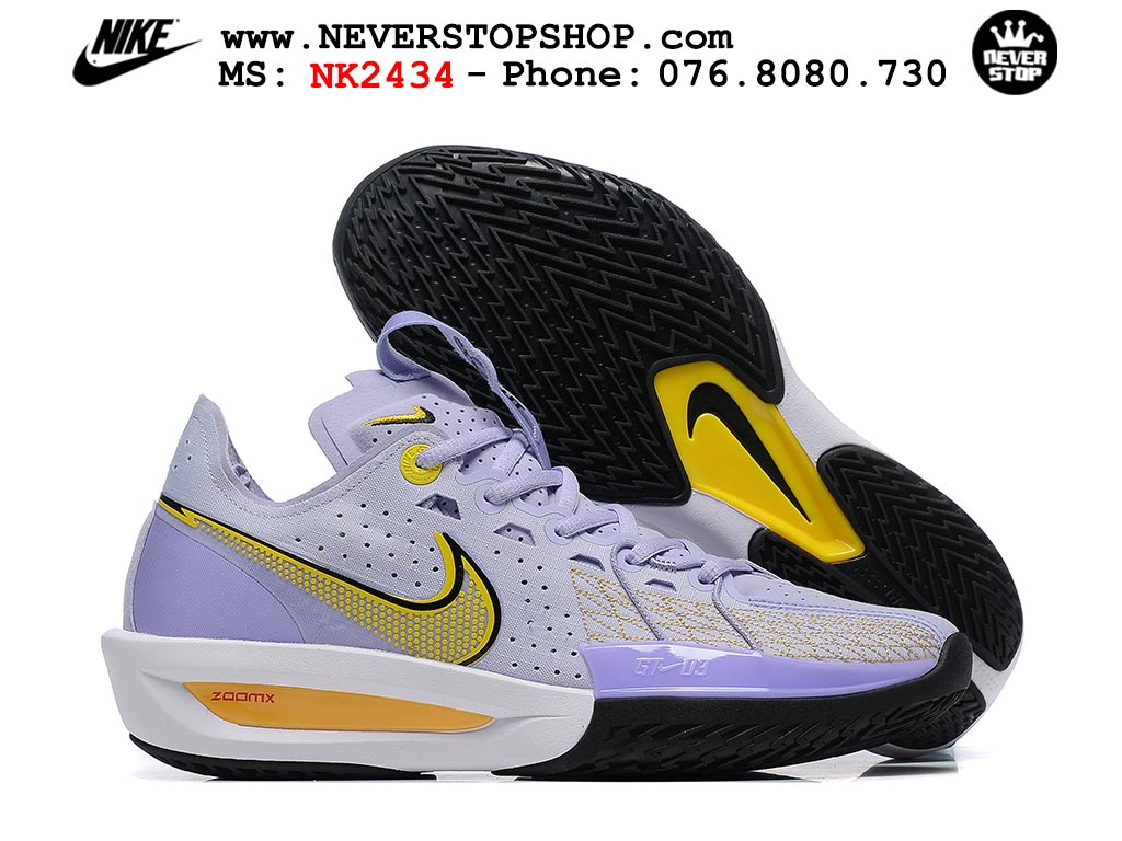 Giày bóng rổ cổ thấp Nike Zoom GT Cut 3 Tím Vàng chuyên indoor outdoor replica 1:1 real chính hãng giá rẻ tốt nhất tại NeverStop Sneaker Shop Hồ Chí Minh