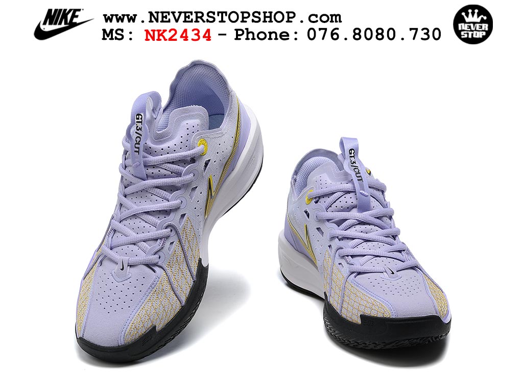 Giày bóng rổ cổ thấp Nike Zoom GT Cut 3 Tím Vàng chuyên indoor outdoor replica 1:1 real chính hãng giá rẻ tốt nhất tại NeverStop Sneaker Shop Hồ Chí Minh
