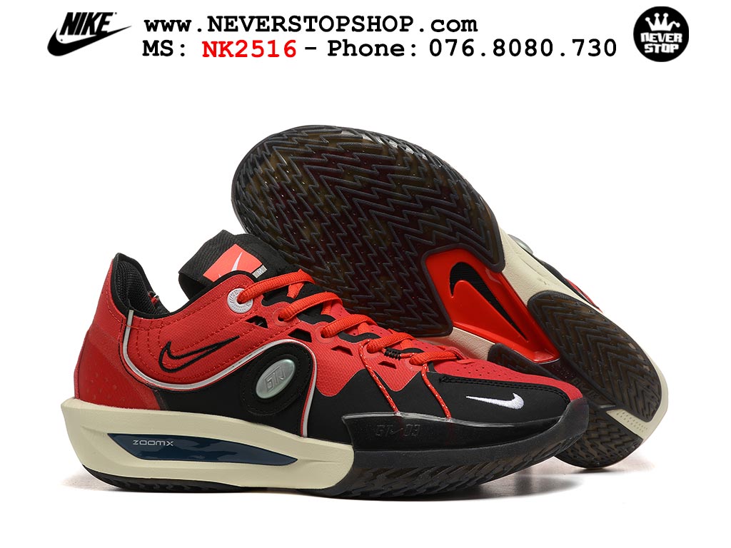 Giày bóng rổ cổ thấp Nike Zoom GT Cut 3 Đỏ Đen chuyên indoor outdoor replica 1:1 real chính hãng giá rẻ tốt nhất tại NeverStop Sneaker Shop Hồ Chí Minh