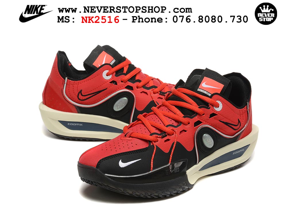 Giày bóng rổ cổ thấp Nike Zoom GT Cut 3 Đỏ Đen chuyên indoor outdoor replica 1:1 real chính hãng giá rẻ tốt nhất tại NeverStop Sneaker Shop Hồ Chí Minh