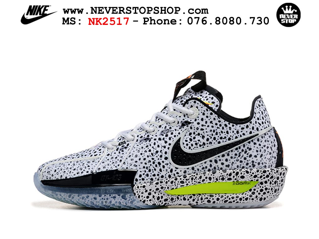 Giày bóng rổ cổ thấp Nike Zoom GT Cut 3 Trắng Đen chuyên indoor outdoor replica 1:1 real chính hãng giá rẻ tốt nhất tại NeverStop Sneaker Shop Hồ Chí Minh