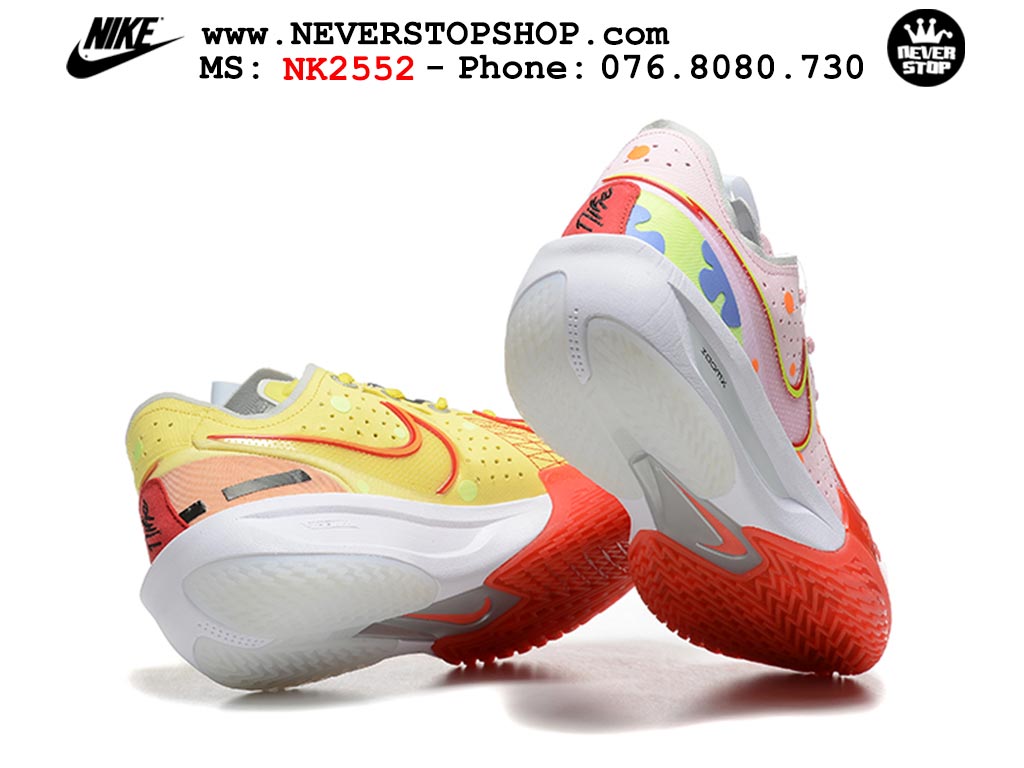 Giày bóng rổ cổ thấp Nike Zoom GT Cut 3 Hồng Vàng chuyên indoor outdoor replica 1:1 real chính hãng giá rẻ tốt nhất tại NeverStop Sneaker Shop Hồ Chí Minh