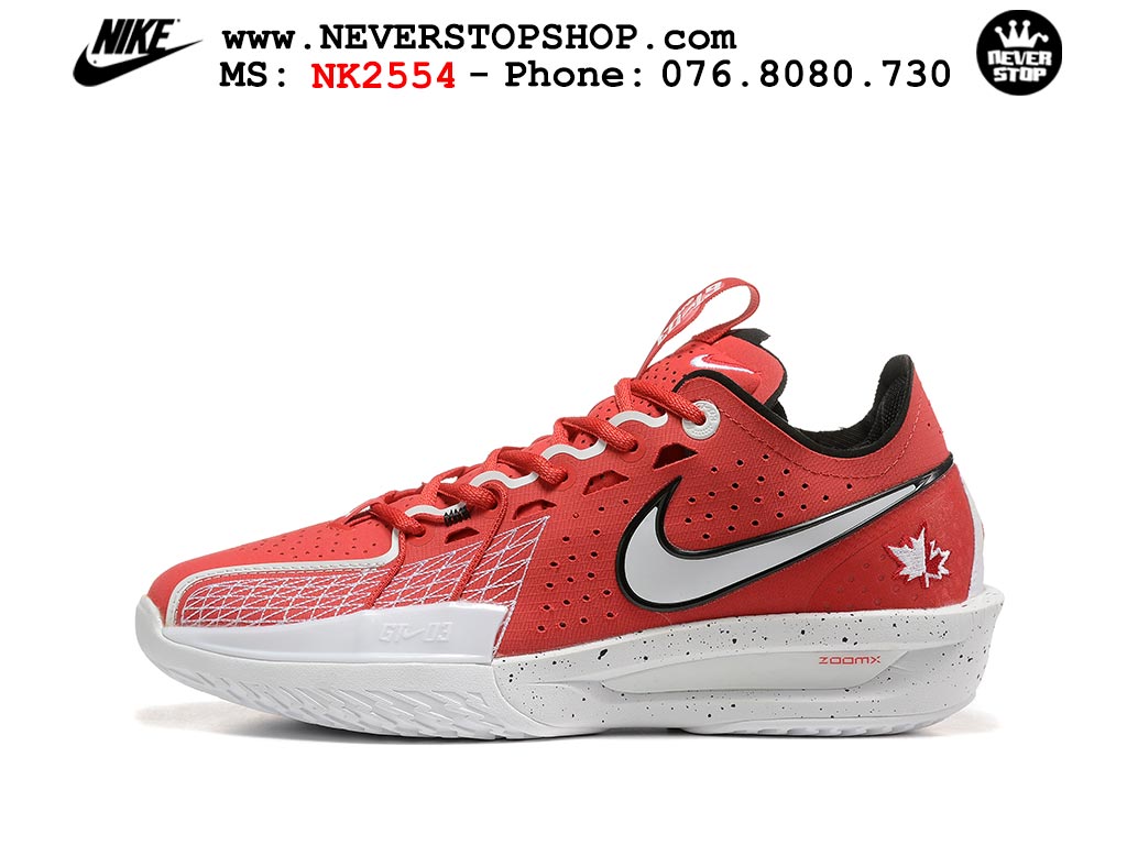 Giày bóng rổ cổ thấp Nike Zoom GT Cut 3 Đỏ Trắng chuyên indoor outdoor replica 1:1 real chính hãng giá rẻ tốt nhất tại NeverStop Sneaker Shop Hồ Chí Minh