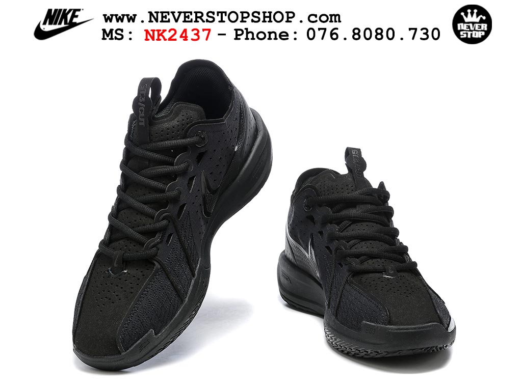 Giày bóng rổ cổ thấp Nike Zoom GT Cut 3 Đen chuyên indoor outdoor replica 1:1 real chính hãng giá rẻ tốt nhất tại NeverStop Sneaker Shop Hồ Chí Minh
