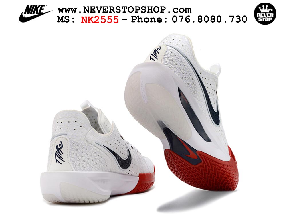 Giày bóng rổ cổ thấp Nike Zoom GT Cut 3 Trắng Đỏ chuyên indoor outdoor replica 1:1 real chính hãng giá rẻ tốt nhất tại NeverStop Sneaker Shop Hồ Chí Minh