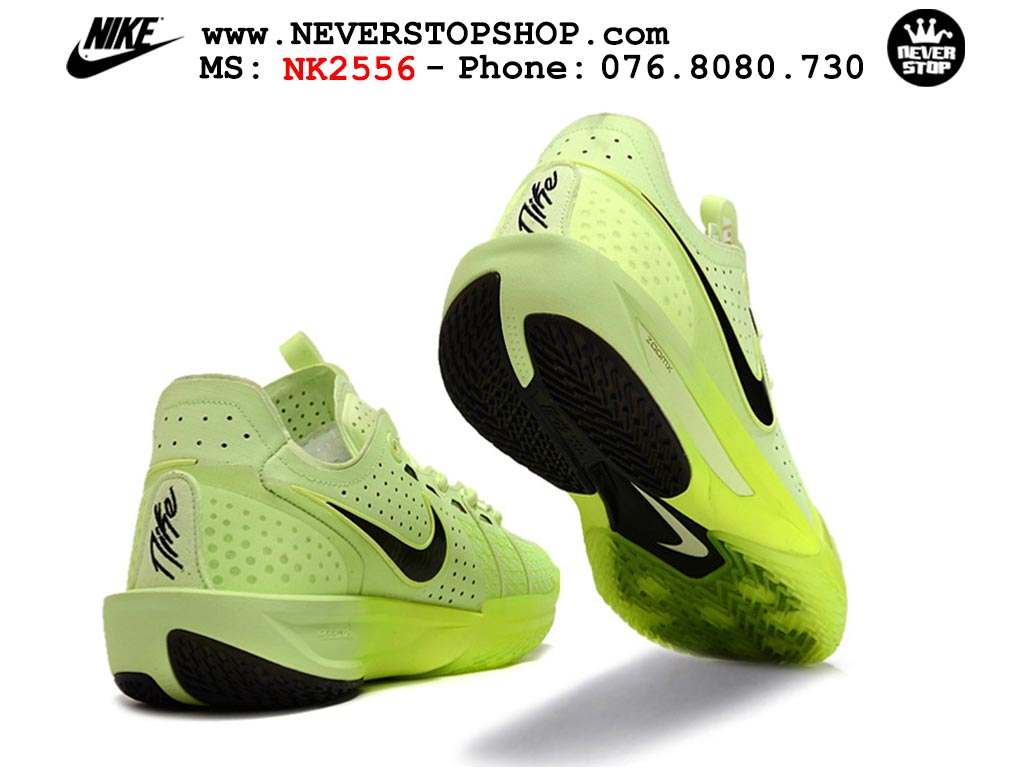 Giày bóng rổ cổ thấp Nike Zoom GT Cut 3 Xanh Lá Đen chuyên indoor outdoor replica 1:1 real chính hãng giá rẻ tốt nhất tại NeverStop Sneaker Shop Hồ Chí Minh