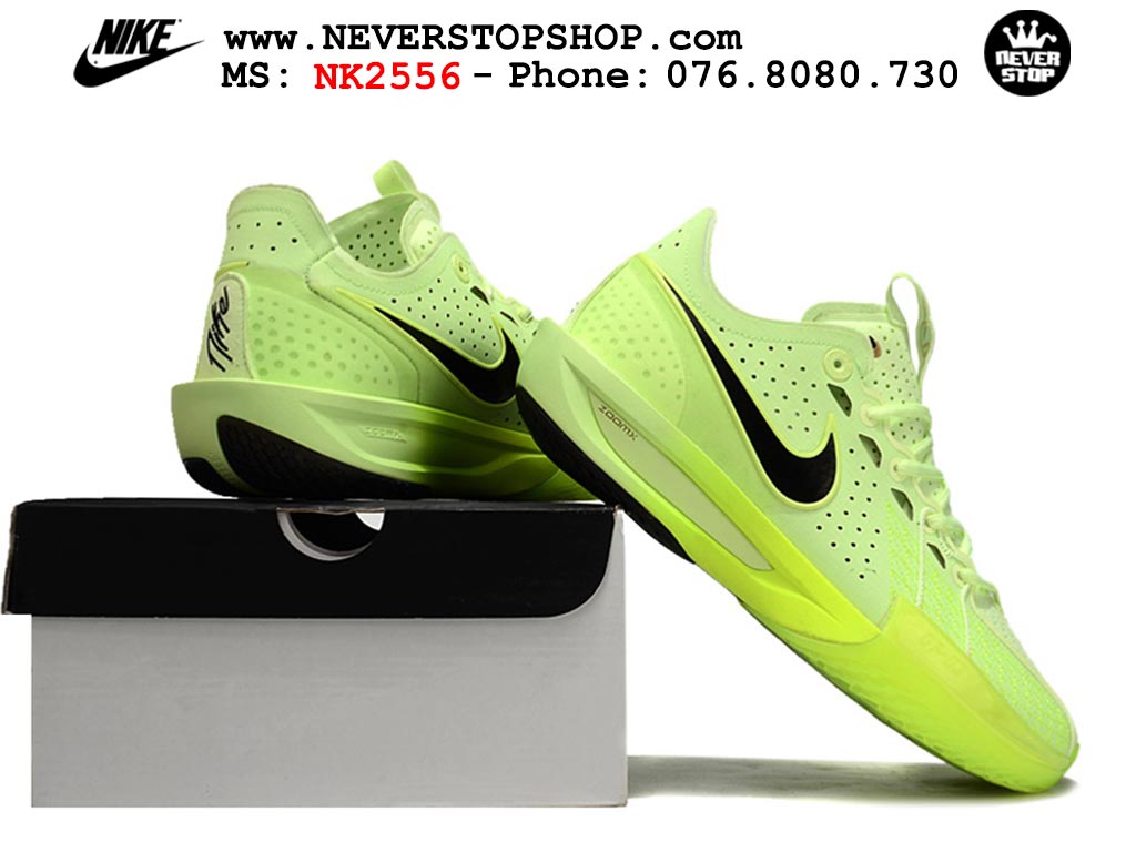 Giày bóng rổ cổ thấp Nike Zoom GT Cut 3 Xanh Lá Đen chuyên indoor outdoor replica 1:1 real chính hãng giá rẻ tốt nhất tại NeverStop Sneaker Shop Hồ Chí Minh