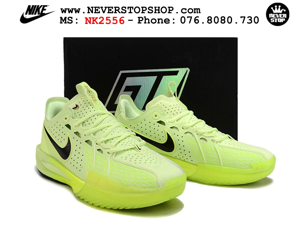 Giày bóng rổ cổ thấp Nike Zoom GT Cut 3 Xanh Lá Đen chuyên indoor outdoor replica 1:1 real chính hãng giá rẻ tốt nhất tại NeverStop Sneaker Shop Hồ Chí Minh