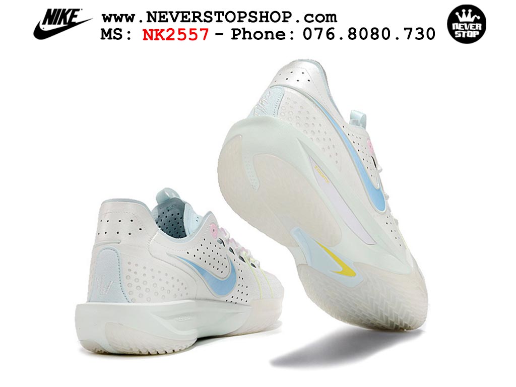 Giày bóng rổ cổ thấp Nike Zoom GT Cut 3 Trắng Xanh Dương chuyên indoor outdoor replica 1:1 real chính hãng giá rẻ tốt nhất tại NeverStop Sneaker Shop Hồ Chí Minh