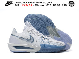 Giày bóng rổ cổ thấp Nike Zoom GT Cut 3 Trắng Xanh Dương chuyên indoor outdoor replica 1:1 real chính hãng giá rẻ tốt nhất tại NeverStop Sneaker Shop Hồ Chí Minh