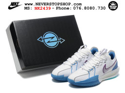 Giày bóng rổ cổ thấp Nike Zoom GT Cut 3 Trắng Xanh Dương chuyên indoor outdoor replica 1:1 real chính hãng giá rẻ tốt nhất tại NeverStop Sneaker Shop Hồ Chí Minh