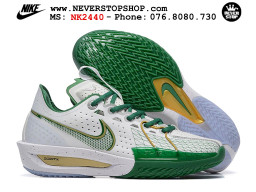 Giày bóng rổ cổ thấp Nike Zoom GT Cut 3 Trắng Xanh Lá chuyên indoor outdoor replica 1:1 real chính hãng giá rẻ tốt nhất tại NeverStop Sneaker Shop Hồ Chí Minh